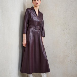 natan vegan leather jurk paars leer  herfst winter 2021 2022_2