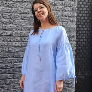 peserico jurk linnen blauw zomer 2022