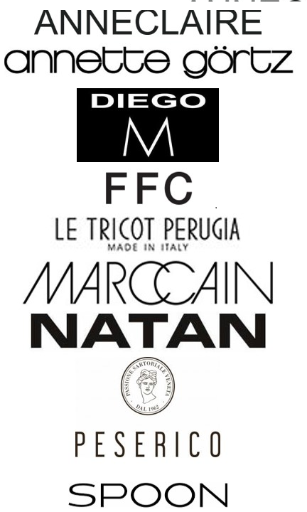 Logo overzicht van exclusieve damesmerken bij HB MODE Ommen