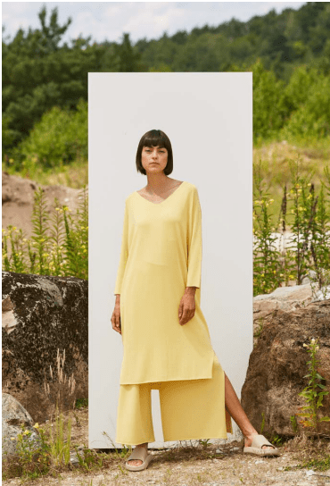 Anette gortz tuniek pantalon wijd geel zomer 2022 HB MODE