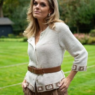 Anneclaire vest ceintuur creme bruin zomer 2026 HB MODE