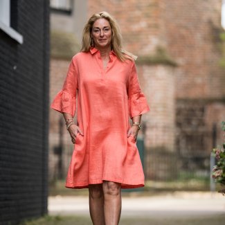 FFC jurk lange mouw oranje voorjaar lente zomer 2024_1
