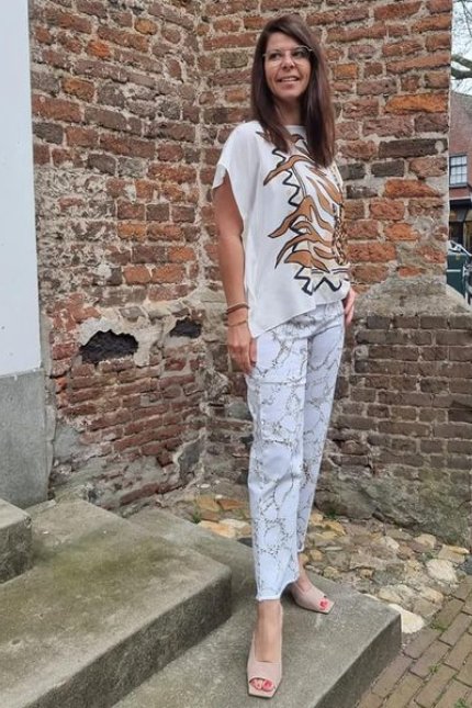 Marc Cain gewerkte blouse pantalon Zomer 2022-min