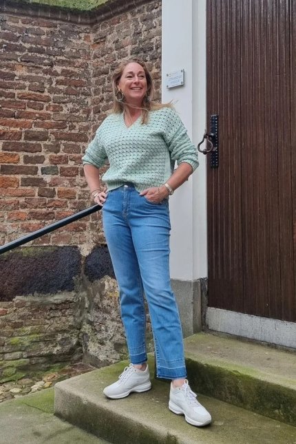 Mix match Anneclaire pullover Marc Cain jeans lente zomer 2024_1