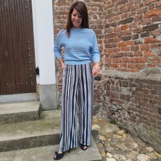 mix match natan trui Marc Cain pantalon gestreept zomer 2022_1-min