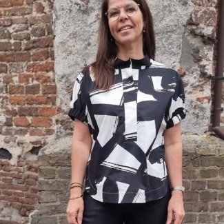 Natan blouse zwart wit smalle pantalon zomer 2022