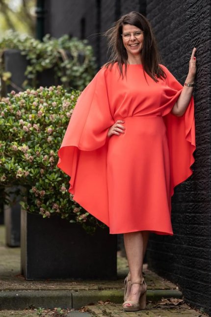 Natan jurk oranje shawl sjaal feest bruiloft voorjaar lente zomer 2024_2