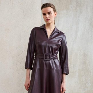 natan vegan leather jurk paars leer  herfst winter 2021 2022_1