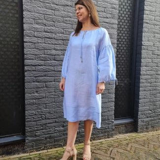 peserico jurk linnen blauw zomer 2022