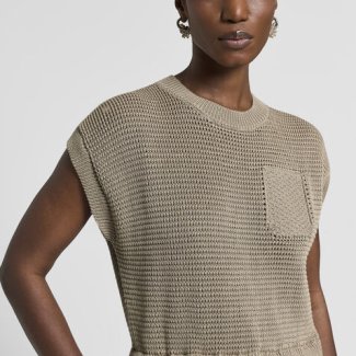 Peserico_trui_gebreid_zandkleur_korte_mouw_rok_lang_zandkleur_zomer_2026_HB_MODE_2